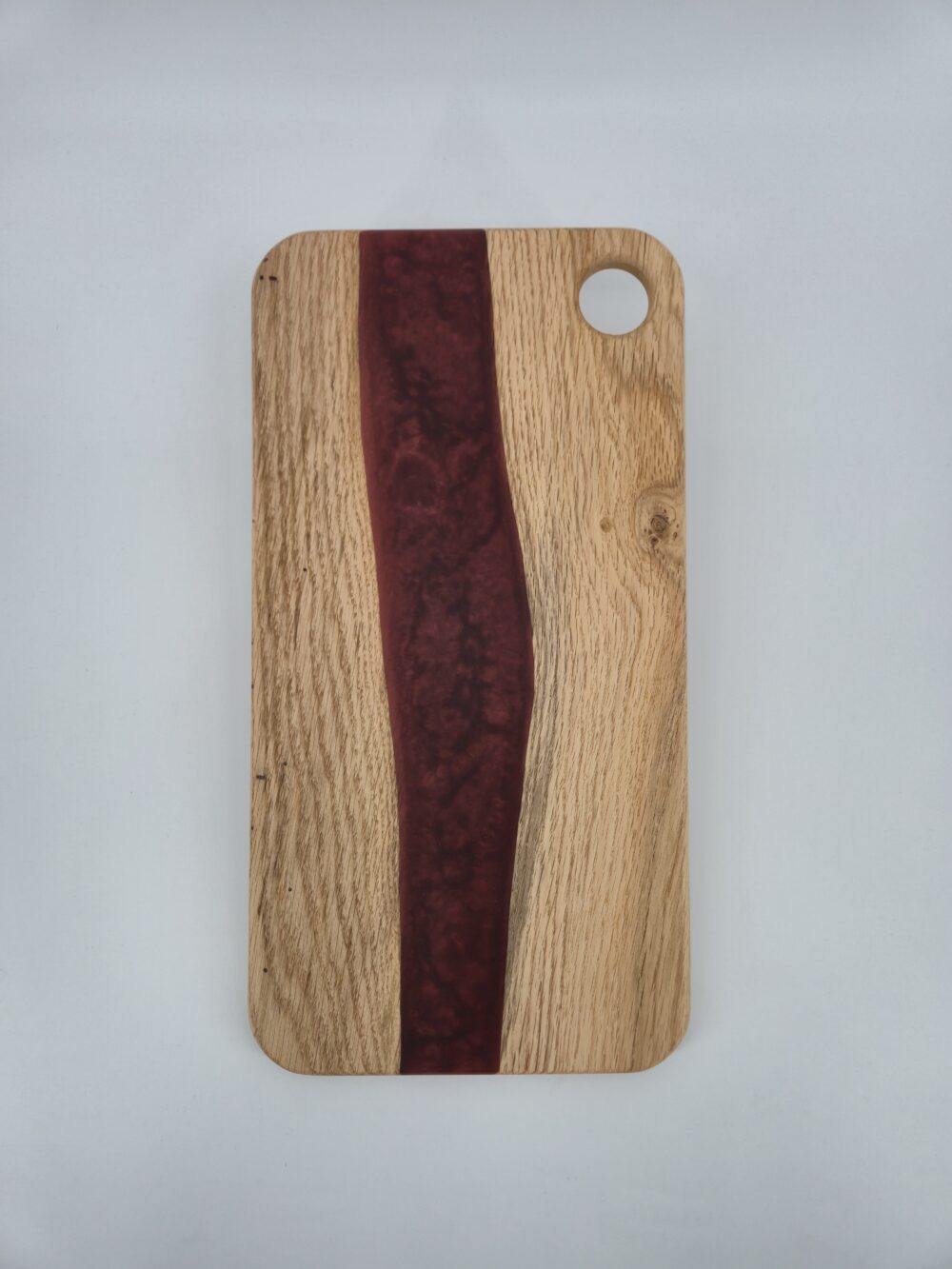 Borrelplank eiken/bordeaux rood rivier groot