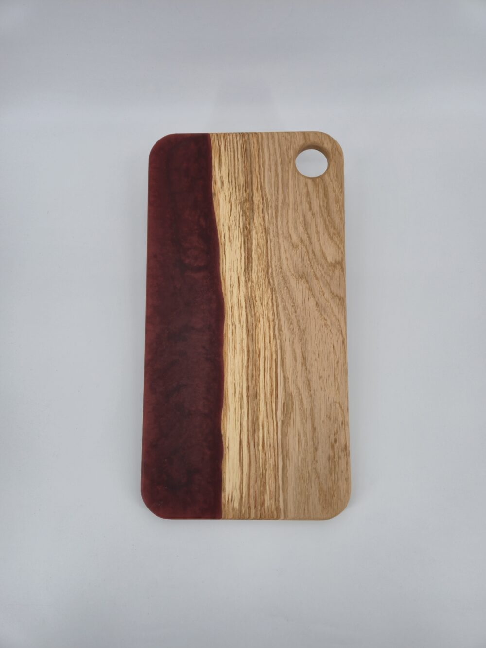 Borrelplank eiken/bordeaux rood groot